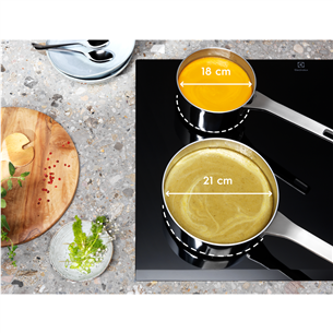 Electrolux 600 Series SaphirMatt, Hob2Hood, width 59 cm, frameless, black - Built-in induction hob