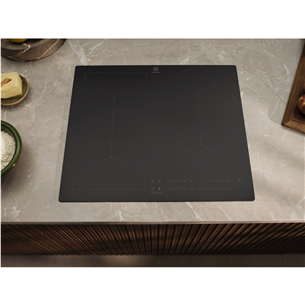 Electrolux 600 Series SaphirMatt, Hob2Hood, width 59 cm, frameless, black - Built-in induction hob