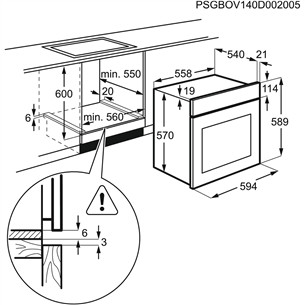 Electrolux 500 Series SurroundCook, pirolītiskā tīrīšana, melna - Iebūvējama elektriskā cepeškrāsns