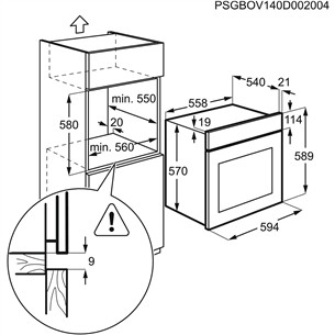 Electrolux 500 Series SurroundCook, pirolītiskā tīrīšana, melna - Iebūvējama elektriskā cepeškrāsns