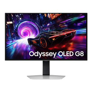 Samsung Odyssey OLED G8, 27'', 4K UHD, OLED, 240 Гц, серебристый - Монитор LS27FG810SUXEN