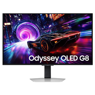 Samsung Odyssey OLED G8, 32'', 4K UHD, OLED, 240 Гц, серебристый - Монитор LS32FG810SUXEN