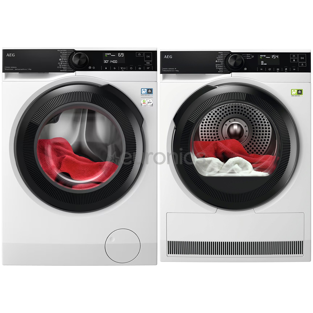 AEG, 9 kg + 8 kg - Washing machine + clothes dryer