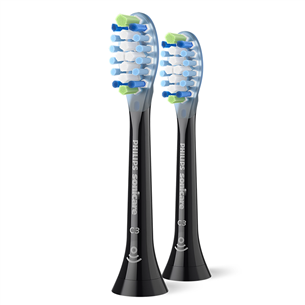 Philips Sonicare Premium Plaque Defence, 2 gab., melna - Uzgaļi elektriskajai zobu birstei HX9042/88