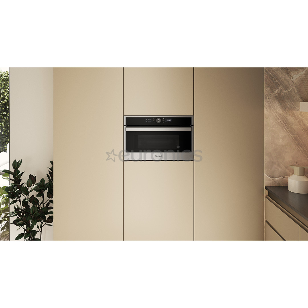 Whirlpool, 31 L, 1000 W, nerūsējošā tērauda - Iebūvējama mikroviļņu krāsns ar grilu
