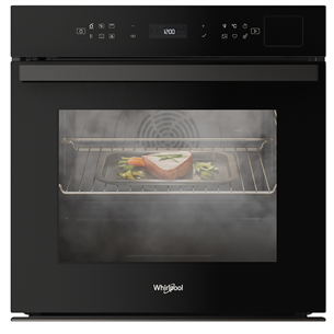 Whirlpool, 73 L, pyrolytic cleaning, black - Built-in oven