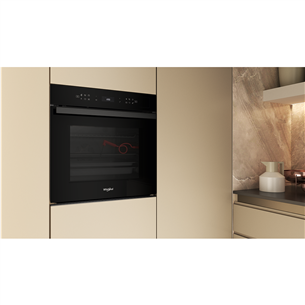 Whirlpool, 73 L, pyrolytic cleaning, black - Built-in oven