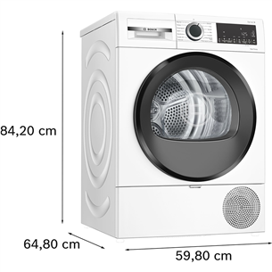 Bosch, Series 6, siltumsūkņa tehnoloģija, 9 kg, dziļums 61.3 cm - Veļas žāvētājs