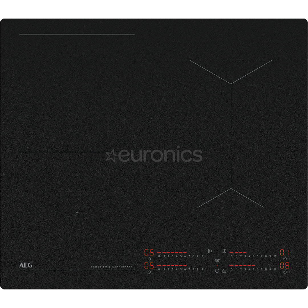 AEG 7000 Series SaphirMatt® Hob2Hood, platums 58 cm, bez rāmja, melna - Iebūvējama indukcijas plīts virsma