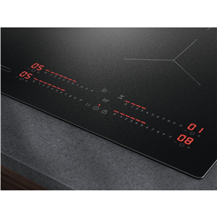 AEG 7000 Series SaphirMatt® Hob2Hood, platums 58 cm, bez rāmja, melna - Iebūvējama indukcijas plīts virsma