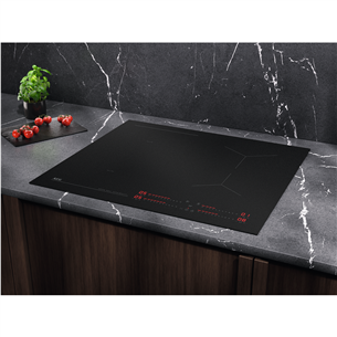 AEG 7000 Series SaphirMatt® Hob2Hood, platums 58 cm, bez rāmja, melna - Iebūvējama indukcijas plīts virsma