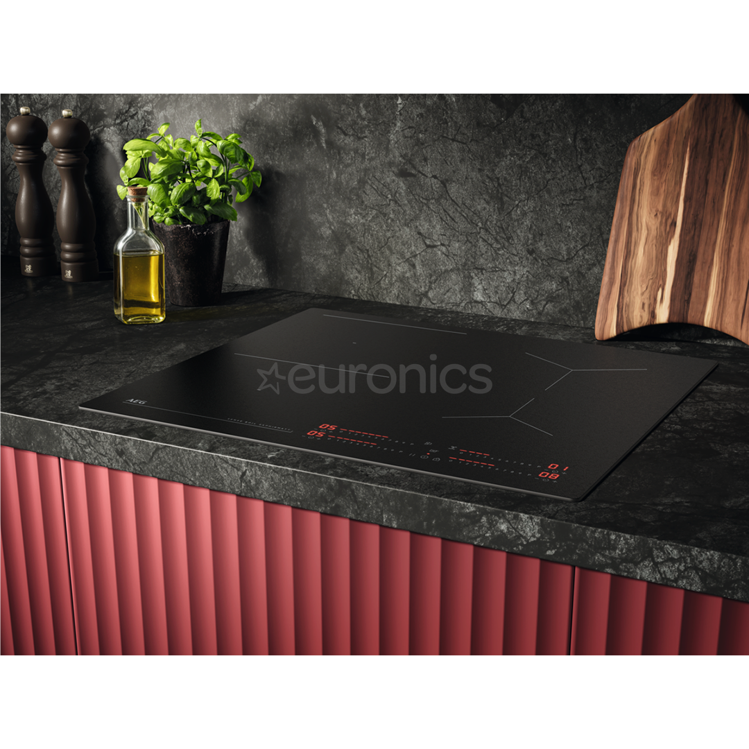 AEG 7000 Series SaphirMatt® Hob2Hood, platums 58 cm, bez rāmja, melna - Iebūvējama indukcijas plīts virsma