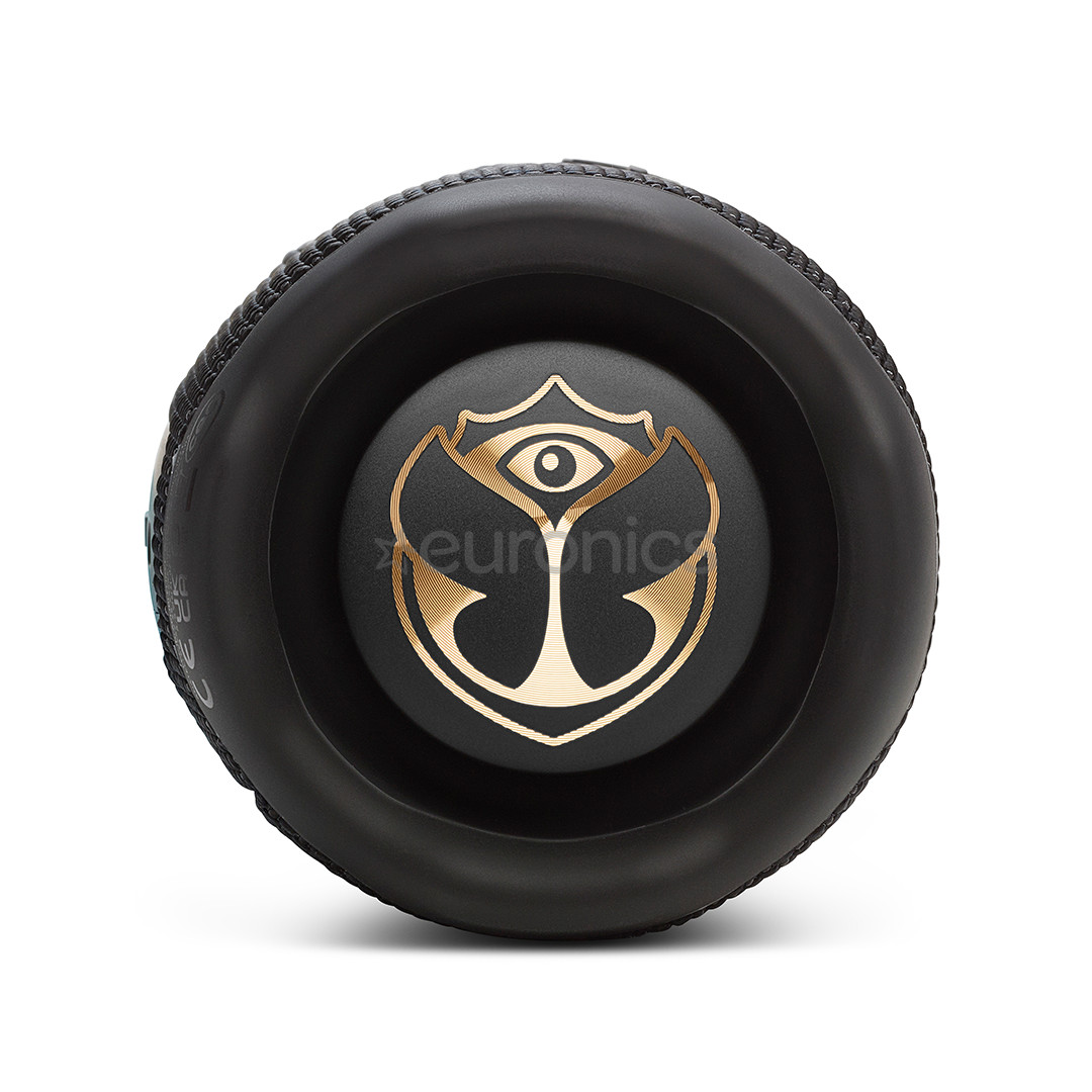 JBL Flip 7 Tomorrowland Edition, melna - Portatīvais bezvadu skaļrunis