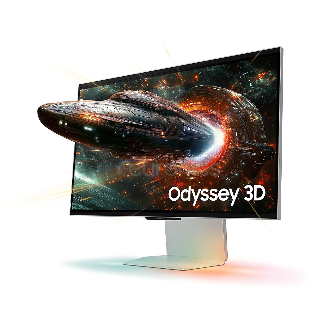 Samsung Odyssey 3D G90XF, 27'', 4K UHD, IPS, 165 Hz, sudraba - Monitors