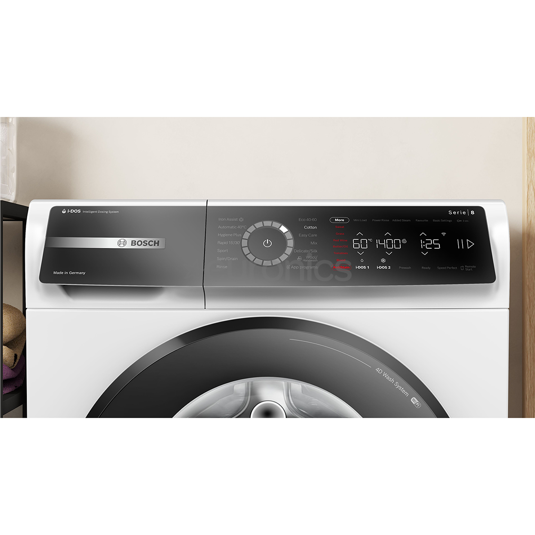 Bosch, Series 8, iDos, 10 kg, dziļums 59 cm, 1400 apgr/min. - Veļas mazgājamā mašīna ar priekšējo ielādi