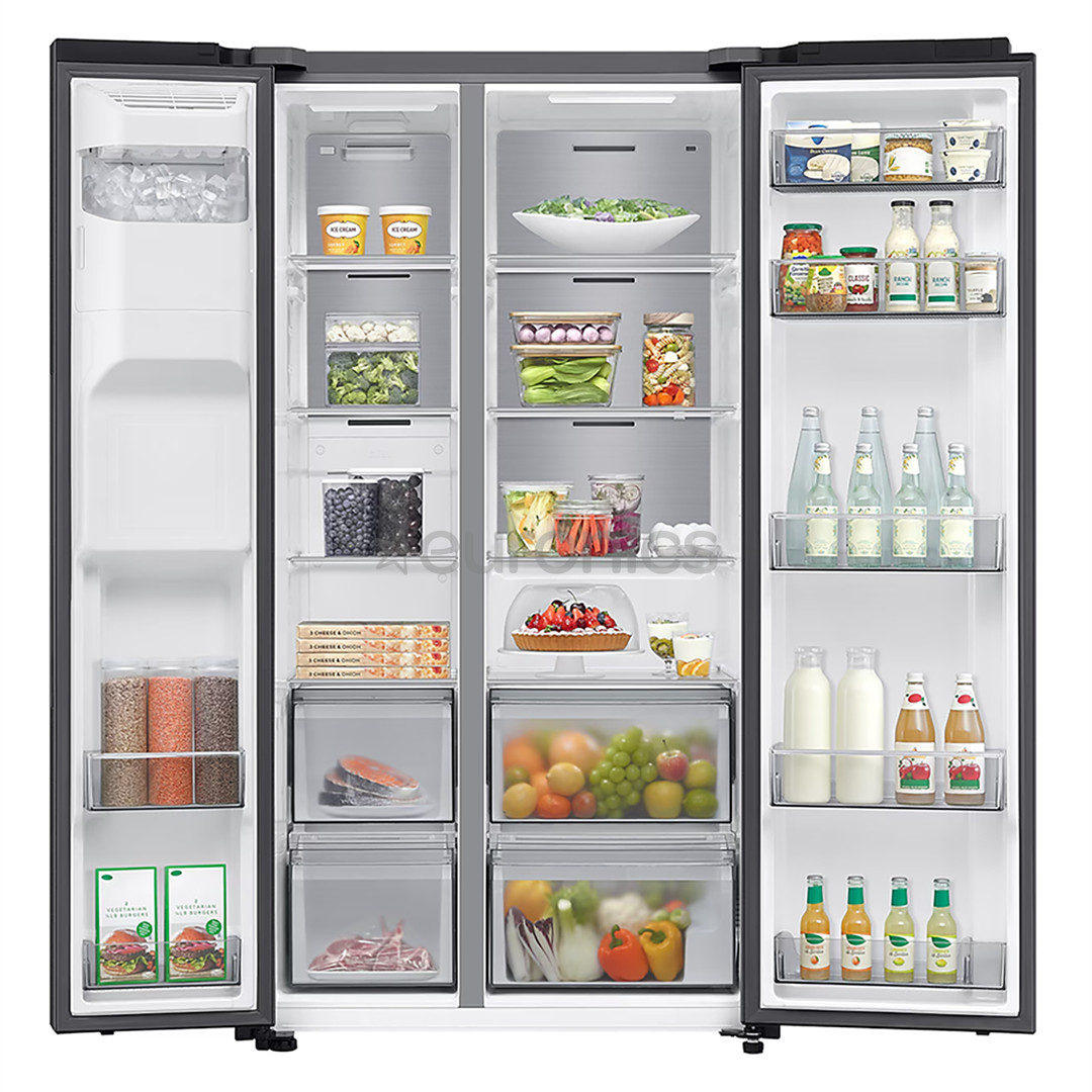 Samsung Bespoke AI, NoFrost, 640 л, высота 179 см, черный - SBS-холодильник