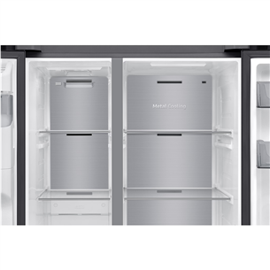 Samsung Bespoke AI, NoFrost, 640 л, высота 179 см, черный - SBS-холодильник