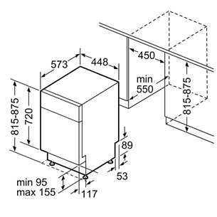 Bosch, Series 4, 10 komplekti - Iebūvējama trauku mazgājamā mašīna