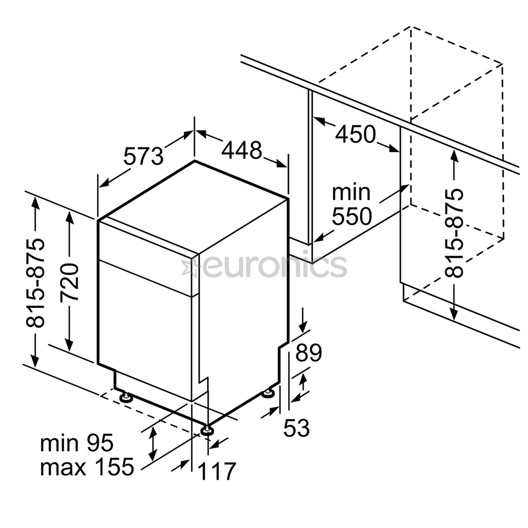 Bosch, Series 4, 10 komplekti - Iebūvējama trauku mazgājamā mašīna