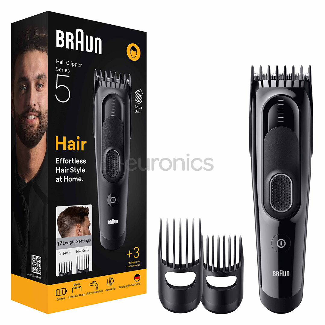 Braun Hair Clipper Series 5, черный - Машинка для стрижки волос