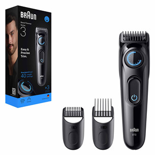 Braun Beard Trimmer Series 3, melna/zila - Bārdas trimmeris