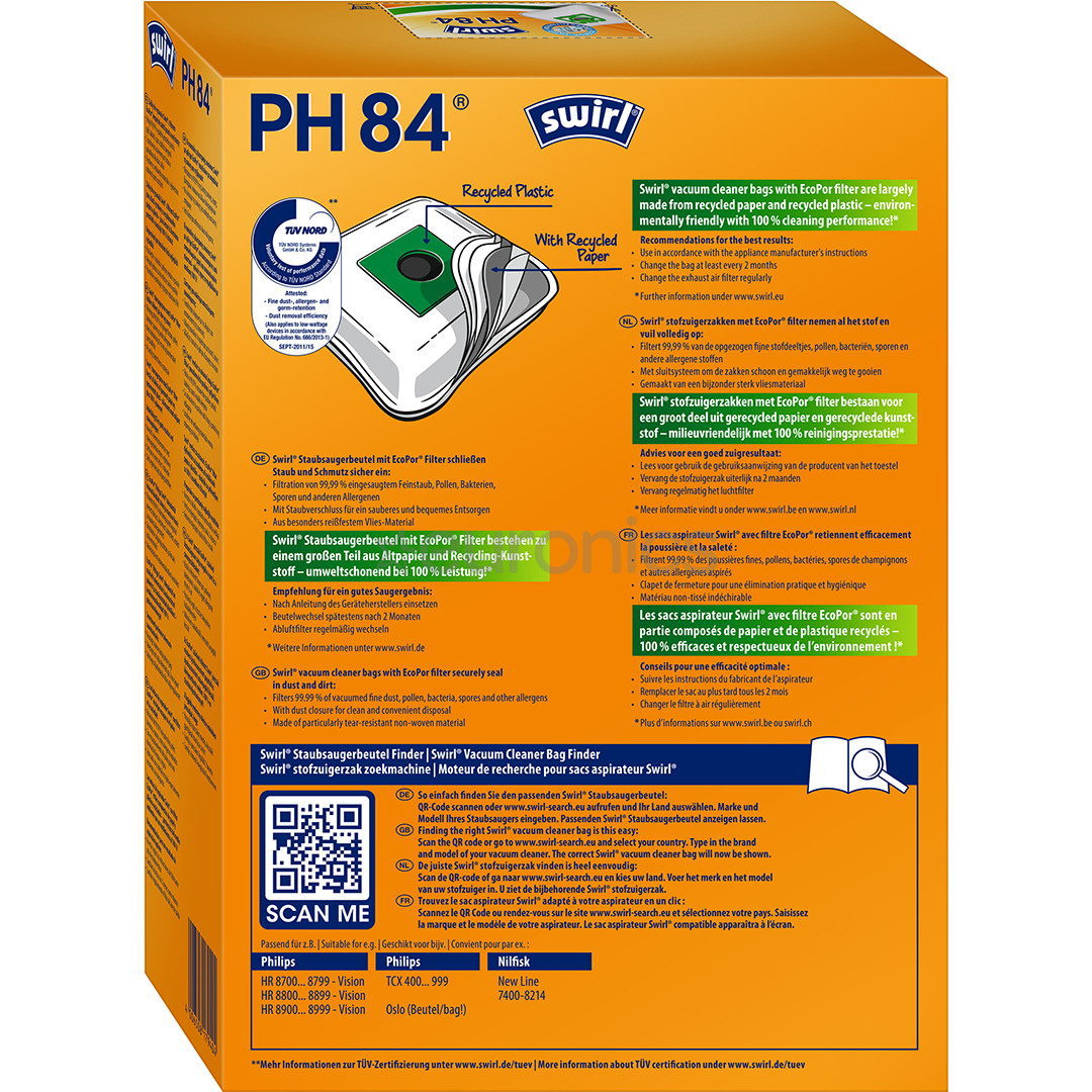 Swirl, 4 gab. - Putekļu sūcēju maisiņi