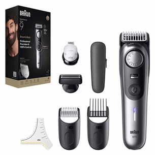 Braun Series 9, серый/черный - Триммер для бороды