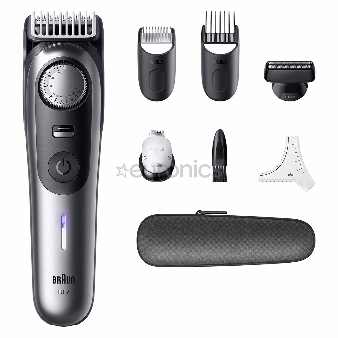Braun Series 9, серый/черный - Триммер для бороды