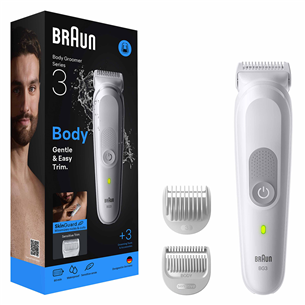 Braun Series 3, balta - Ķermeņa trimmeris BG3530