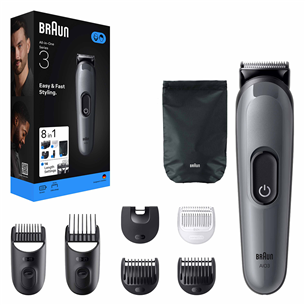 Braun Series 3, 8 vienā, tumši pelēka - Trimmeru komplekts