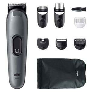 Braun Series 3, 8 vienā, tumši pelēka - Trimmeru komplekts