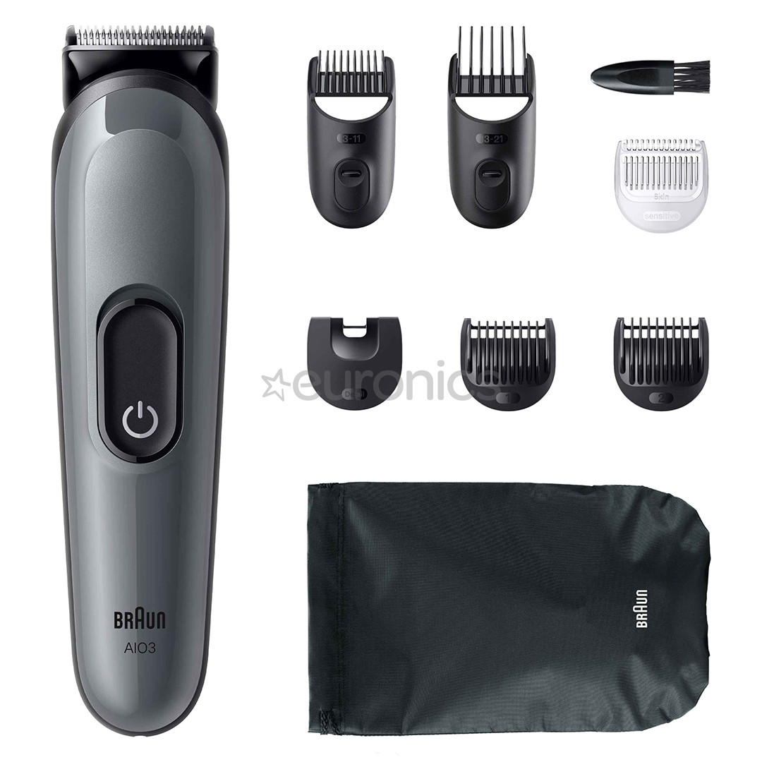 Braun Series 3, 8-in-1, dark grey - Multi grooming kit