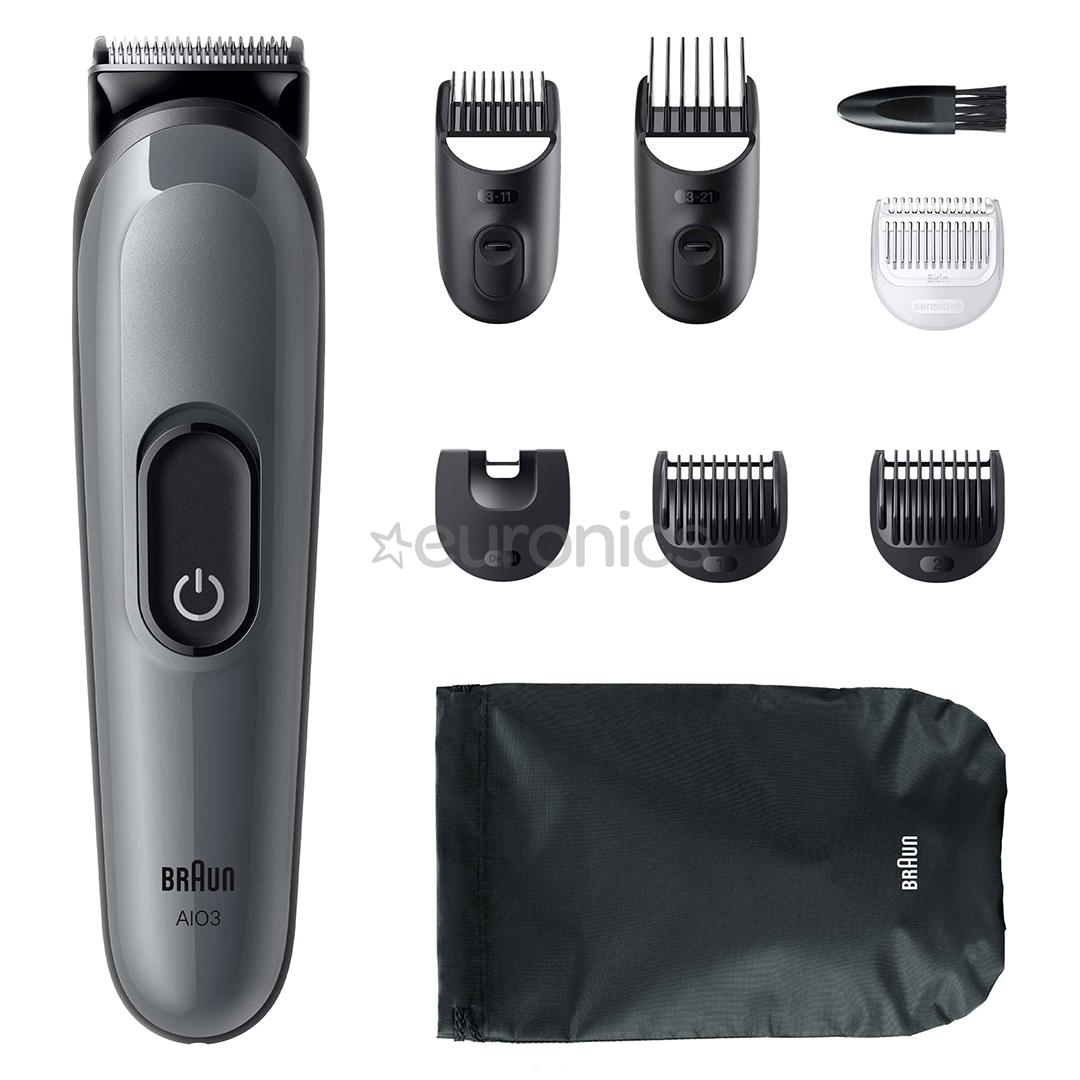 Braun Series 3, 8 vienā, tumši pelēka - Trimmeru komplekts