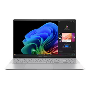 Asus Vivobook S 15 OLED, 15,6'', 120 Hz, OLED, 3K, X Elite, 32 GB, 1 TB, Copilot+, W11P, cool silver - Notebook S5507QA-MA064X