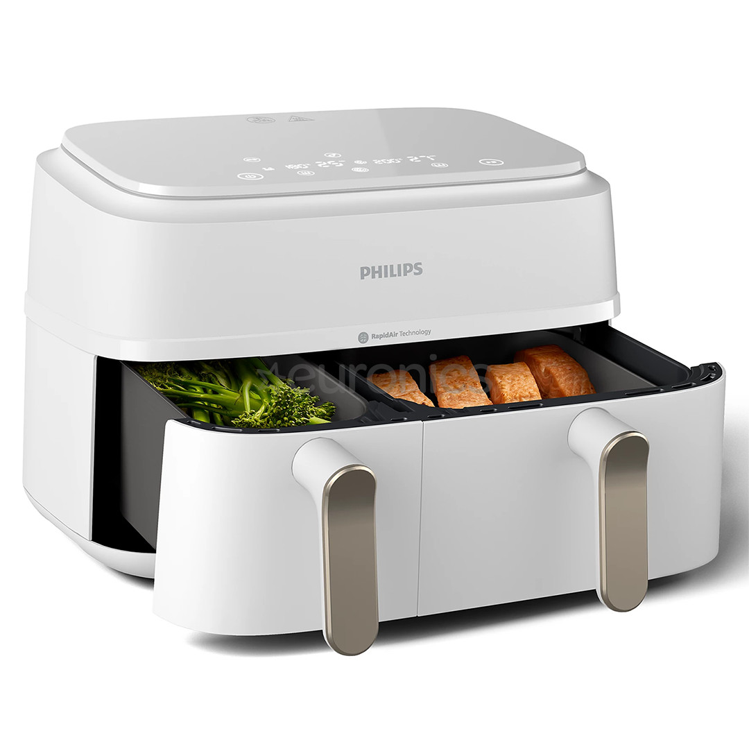 Philips 3000 Series Dual Basket Airfryer, 9 л, 2750 Вт, две корзины, белый - Аэрогриль