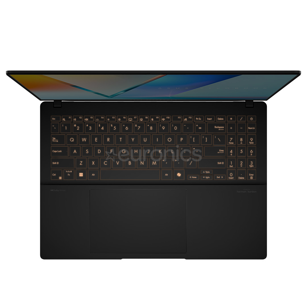 Asus Vivobook S 16 OLED, 16'', 3.2K, 120 Hz, OLED, Ryzen 7, 16 GB, 1 TB, Copilot+, ENG, melna - Portatīvais dators