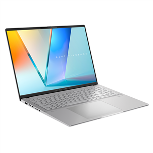 Asus Vivobook S 16 OLED, 16'', 3.2K, 120 Hz, OLED, Ryzen 7, 16 GB, 1 TB, Copilot+, ENG, sudraba - Portatīvais dators