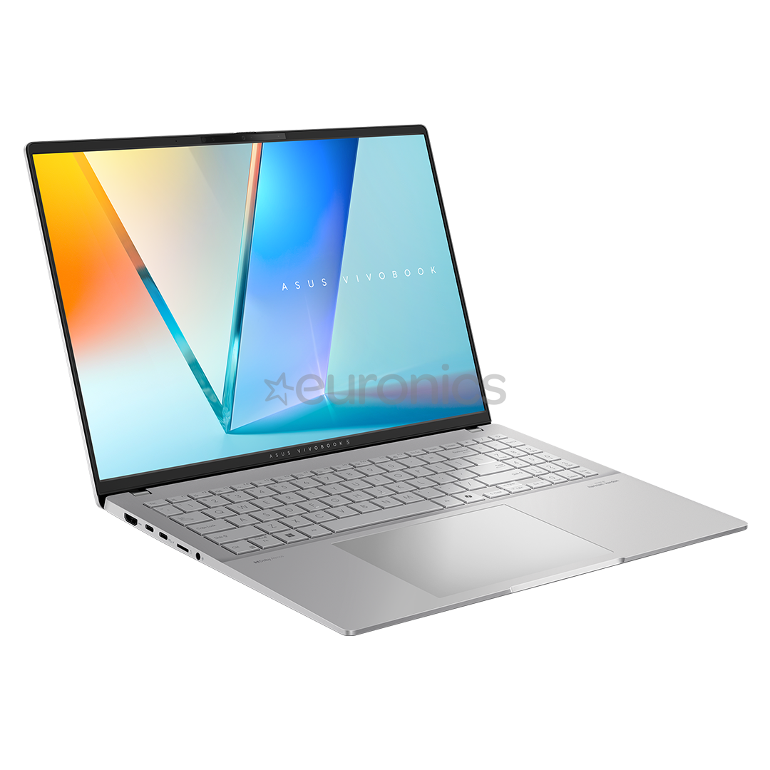 Asus Vivobook S 16 OLED, 16'', 3.2K, 120 Hz, OLED, Ryzen 7, 16 GB, 1 TB, Copilot+, ENG, sudraba - Portatīvais dators