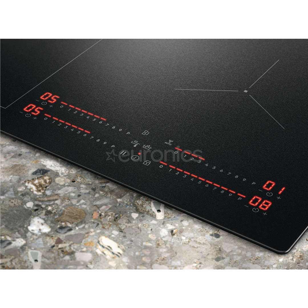 Electrolux 800 Series SaphirMatt, platums 77 cm, bez rāmja, melna - Iebūvējama indukcijas plīts virsma