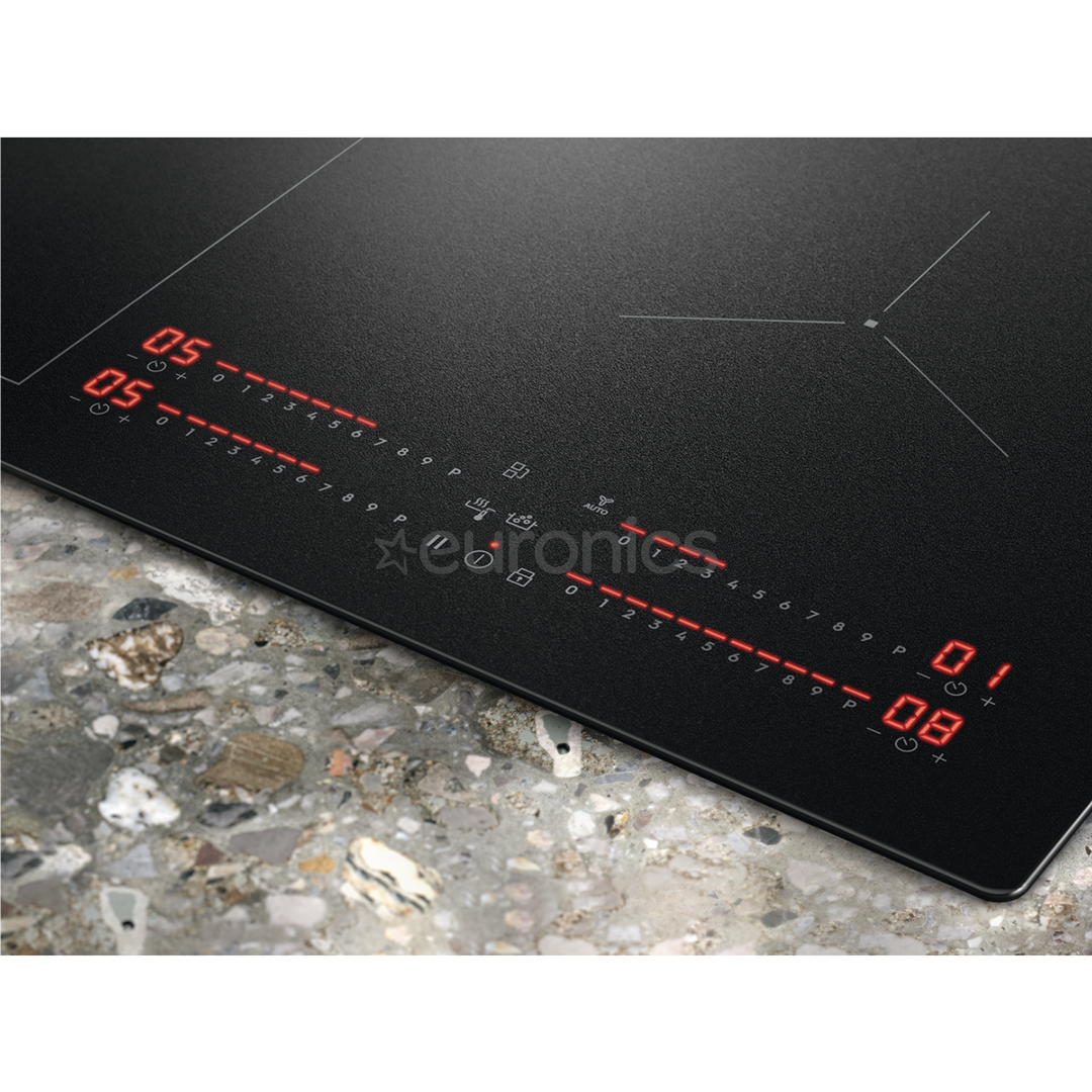 Electrolux 800 Series SaphirMatt, width 77 cm, frameless, black - Built-in induction hob