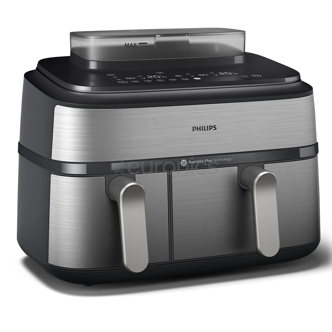 Philips 5000 Series Dual Basket Airfryer, 9 л, 2750 Вт, две корзины, серебристый - Аэрогриль
