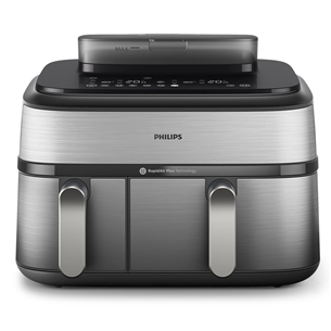 Philips 5000 Series Dual Basket Airfryer, 9 л, 2750 Вт, две корзины, серебристый - Аэрогриль