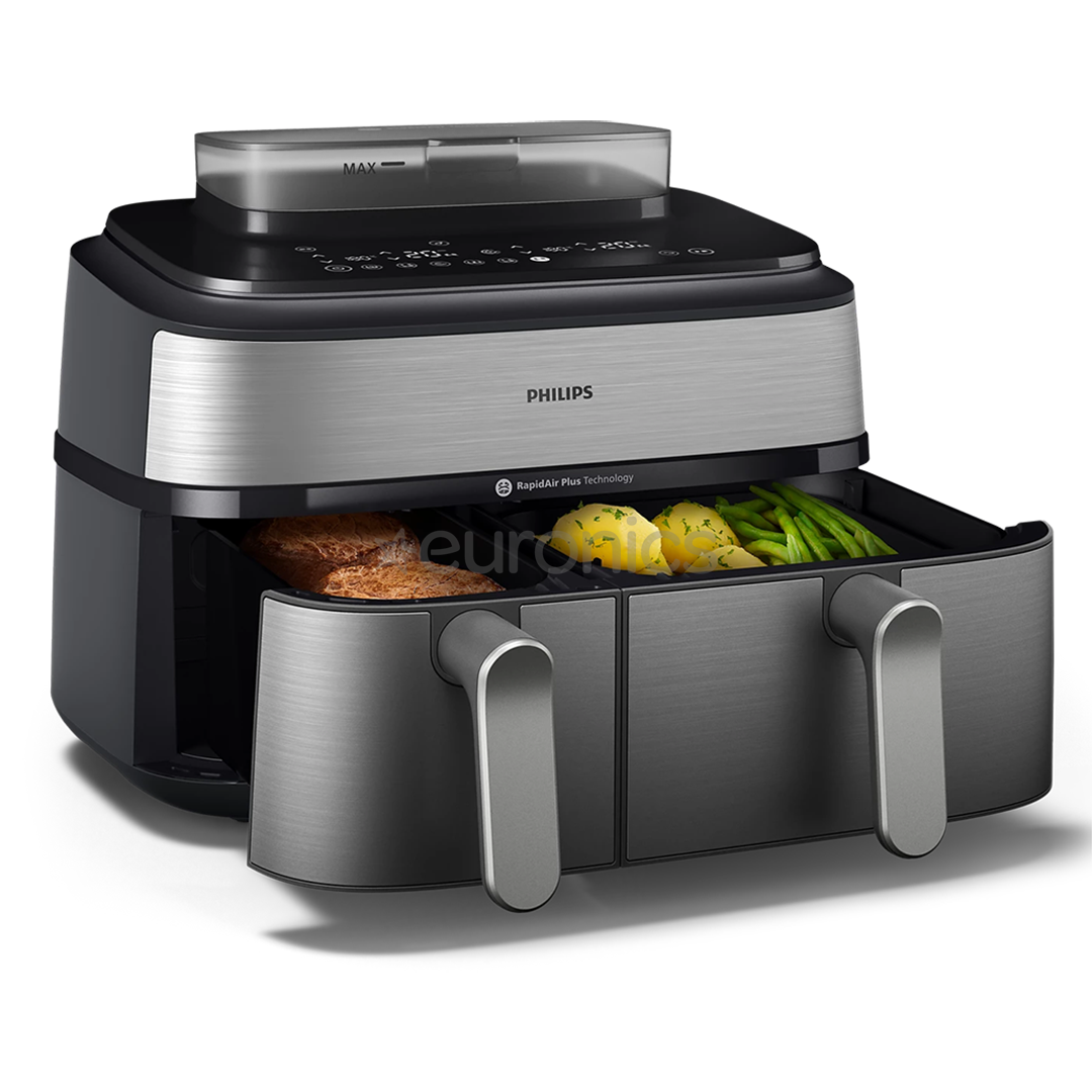 Philips 5000 Series Dual Basket Airfryer, 9 л, 2750 Вт, две корзины, серебристый - Аэрогриль