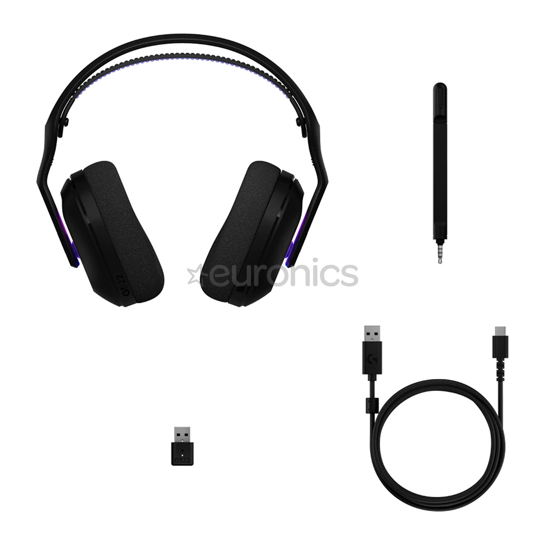 Logitech G522 Lightspeed, melna - Bezvadu austiņas