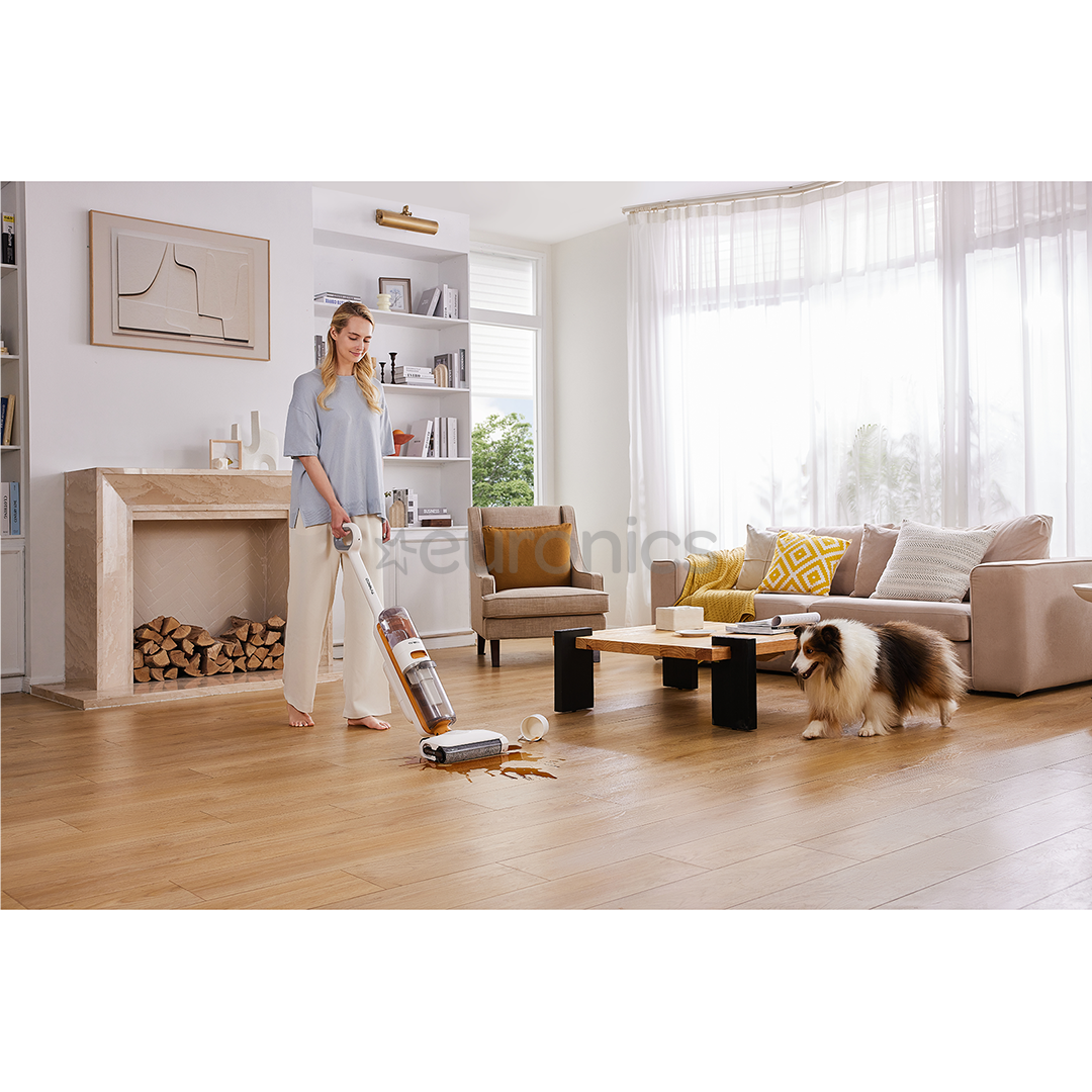 Tinceo iFLOOR Y2 Plus, Wet & Dry, balta/oranža - Bezvadu putekļu sūcējs