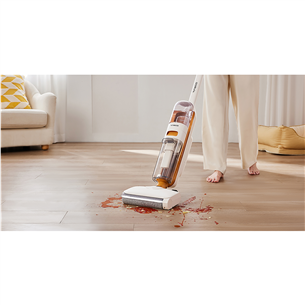 Tinceo iFLOOR Y2 Plus, Wet & Dry, balta/oranža - Bezvadu putekļu sūcējs