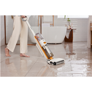 Tinceo iFLOOR Y2 Plus, Wet & Dry, balta/oranža - Bezvadu putekļu sūcējs