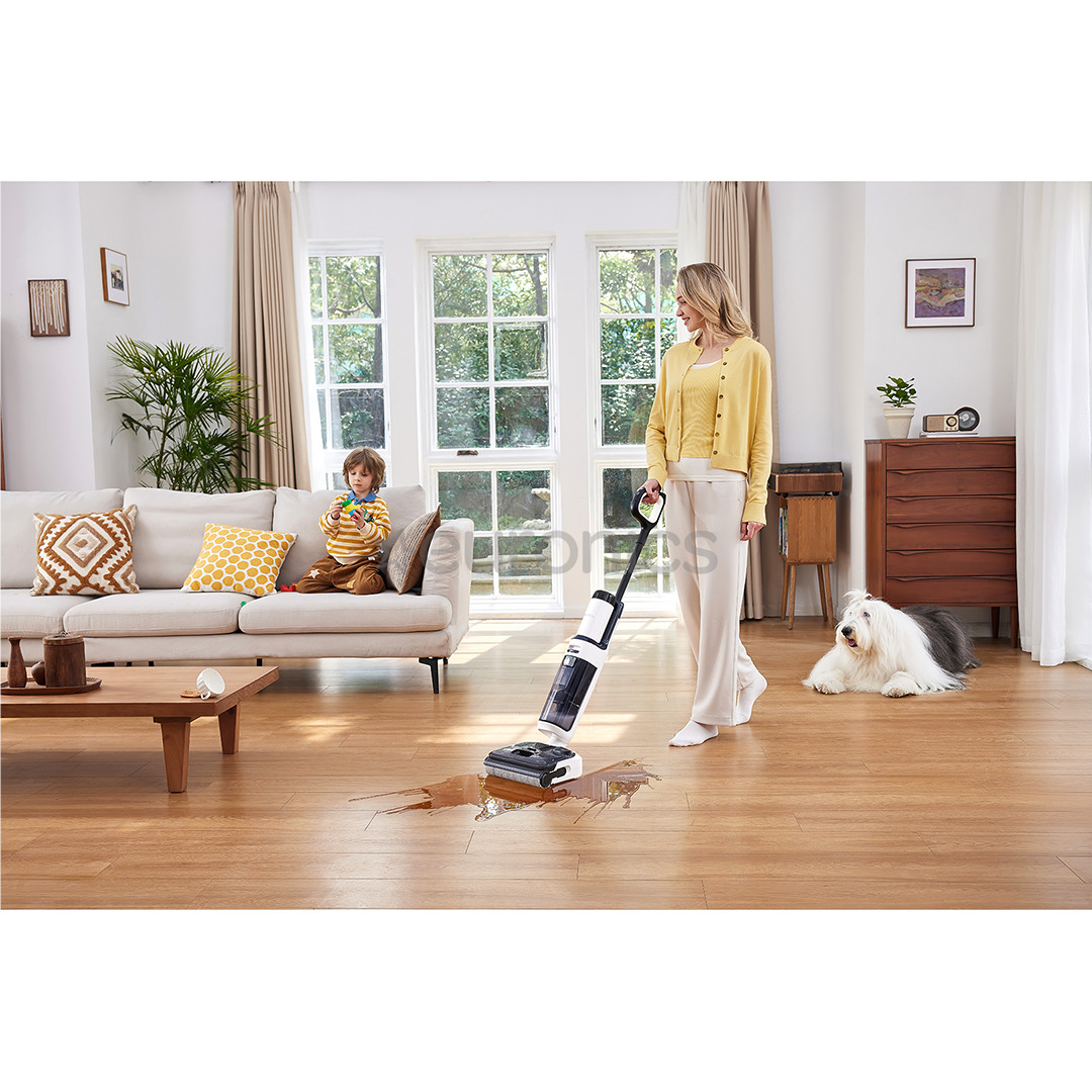 Tineco Floor One S5 Stretch Extreme, balta/melna - Bezvadu cieto grīdu tīrītājs