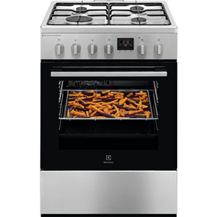 Electrolux Steambake, 58 л, ширина 60 см, нерж. сталь - Газовая плита с электрической духовкой LKK660221X