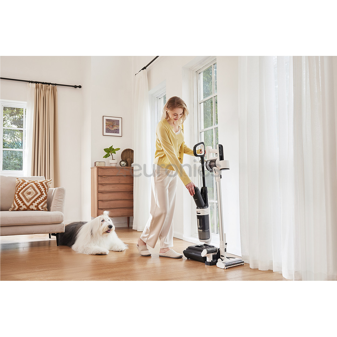 Tineco Switch S6 Stretch Plus, balta/melna - Bezvadu putekļu sūcējs + grīdu tīrītājs